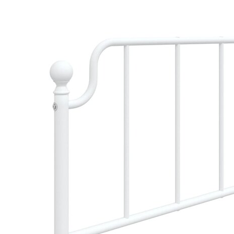Bedframe met hoofdbord zonder matras metaal wit 75x190 cm 8
