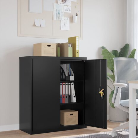 Archiefkast 90x40x105 cm staal zwart 1