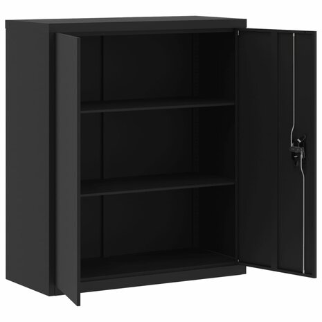 Archiefkast 90x40x105 cm staal zwart 4