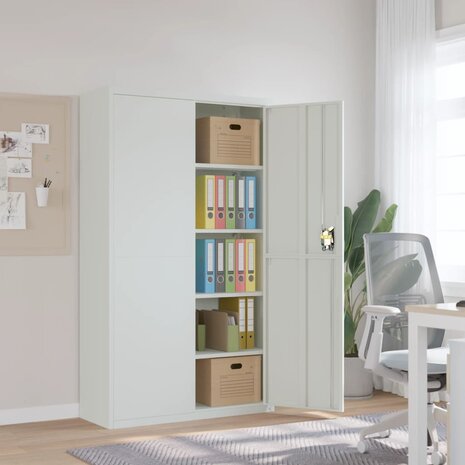 Archiefkast 105x40x180 cm staal lichtgrijs 1