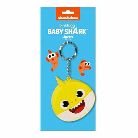 Sleutelhanger Baby Shark Beach day Geel Licht Blauw 2