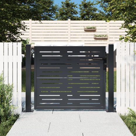 Poort 105x80 cm met vierkantontwerp staal antracietkleurig 1