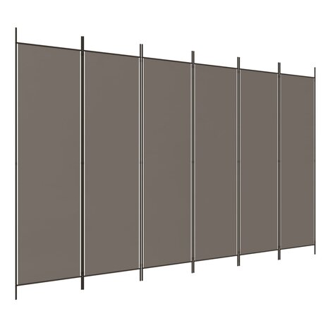 Kamerscherm met 6 panelen 300x220 cm stof antracietkleurig 2