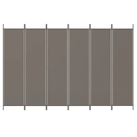 Kamerscherm met 6 panelen 300x220 cm stof antracietkleurig 3