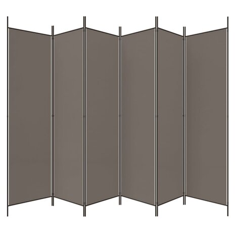 Kamerscherm met 6 panelen 300x220 cm stof antracietkleurig 5