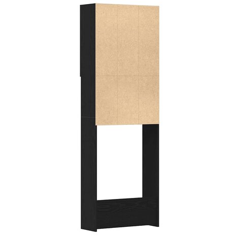 Wasmachinekast 64x25,5x190 cm zwart eikenkleur 8
