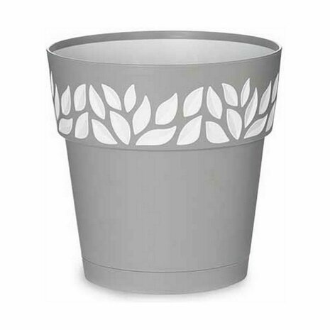 Zelfwaterende bloempot Stefanplast Cloe Grijs Plastic 19 x 19 x 19 cm (12 Stuks) 2