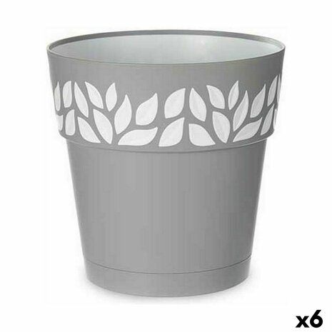 Zelfwaterende bloempot Stefanplast Cloe Grijs Plastic 25 x 25 x 25 cm (6 Stuks) 1