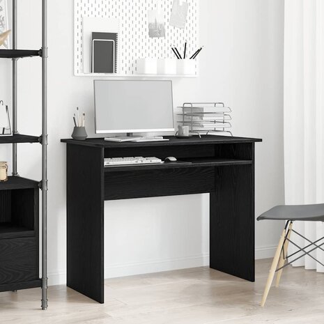 Bureau 90x50x74 cm bewerkt hout zwart eikenkleur 1