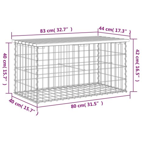 Tuinbank schanskorfontwerp 83x44x42 cm massief douglashout 8