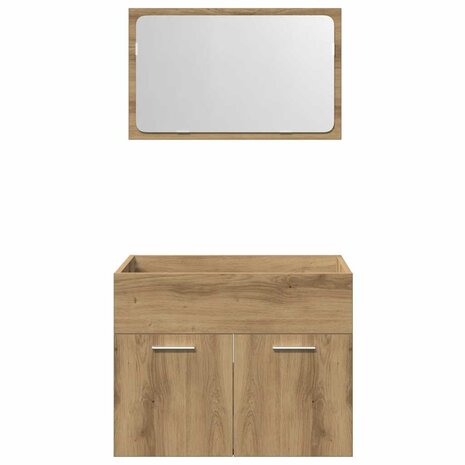 2-delige Badkamermeubelset bewerkt hout artisanaal eikenkleur 6