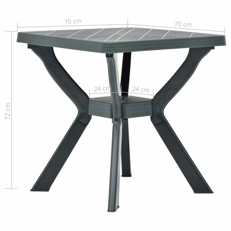 Bistrotafel 70x70x72 cm kunststof groen 6
