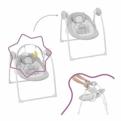 Schommelstoel Badabulle Candy Comfort Swing Grijs Wit 5