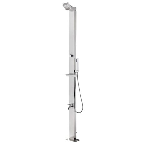 Buitendouche met bruine basis 225 cm roestvrij staal 3