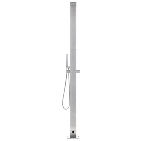 Buitendouche met grijze basis 225 cm roestvrij staal 6