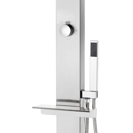 Buitendouche met grijze basis 225 cm roestvrij staal 9