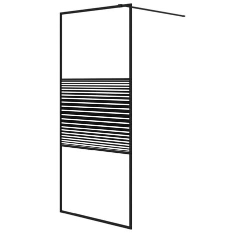 Inloopdouchewand 90x195 cm transparant ESG-glas zwart 2