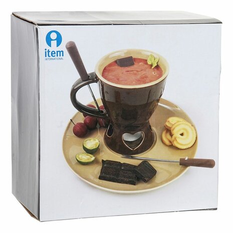Chocolade Fondue DKD Home Decor Roestvrij staal Porselein 4