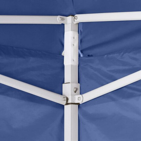 Partytent met 2 zijwanden inklapbaar 2x2 m staal blauw 3