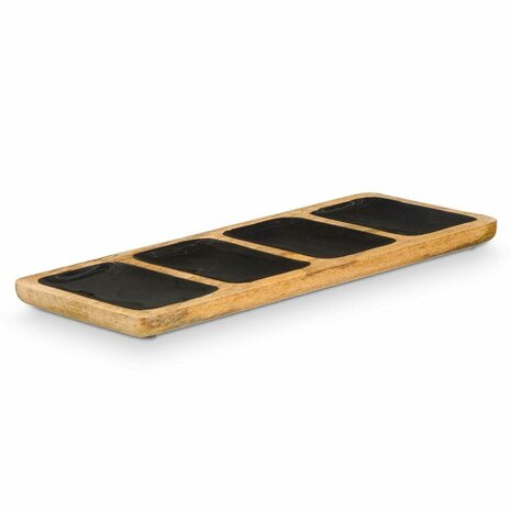 Dienblad met Vakjes GiftDecor MALI-941 B Zwart 46 x 3 x 17 cm (6 Stuks) 2