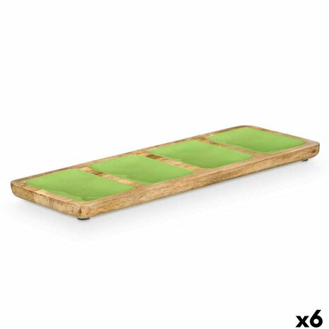 Dienblad met Vakjes GiftDecor MALI-941 G Groen 46 x 3 x 17 cm (6 Stuks) 1