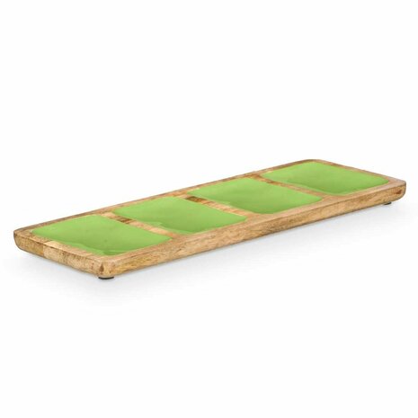 Dienblad met Vakjes GiftDecor MALI-941 G Groen 46 x 3 x 17 cm (6 Stuks) 2