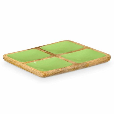 Dienblad met Vakjes GiftDecor MALI-991 G Groen 31 x 3 x 3 cm (6 Stuks) 2
