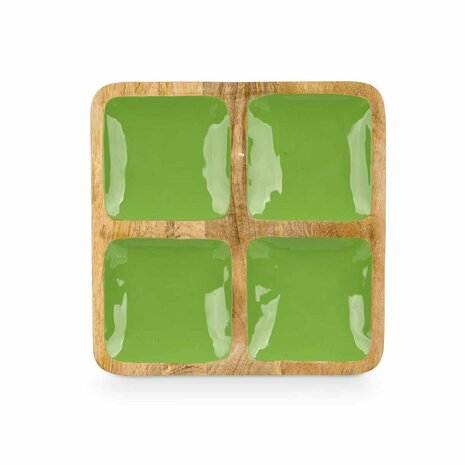 Dienblad met Vakjes GiftDecor MALI-991 G Groen 31 x 3 x 3 cm (6 Stuks) 4