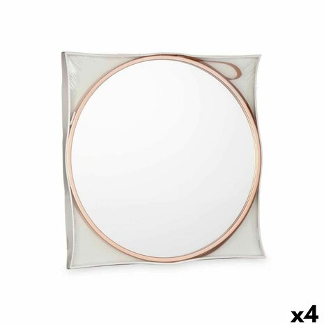 Wandspiegel GiftDecor 1268 Bruin Brons 45 x 45 x 3 cm (4 Stuks) 1