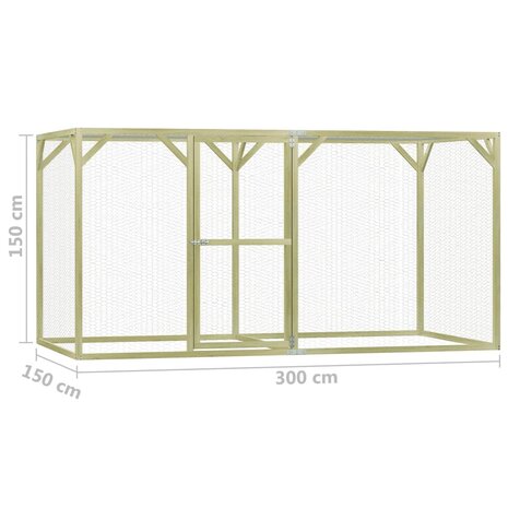 Kippenhok 1,5x3x1,5 m geïmpregneerd grenenhout 6