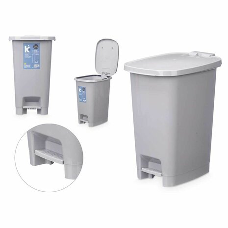 Pedaalemmer ABK-142 1 Grijs Plastic 25 L (6 Stuks) 3