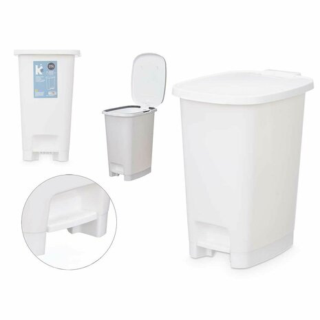 Pedaalemmer ABK-142 2 Wit Plastic 25 L (6 Stuks) 3