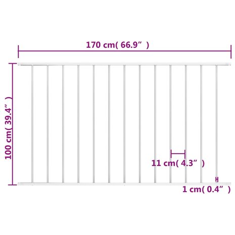 Hekpaneel 1,7x1 m gepoedercoat staal wit 4