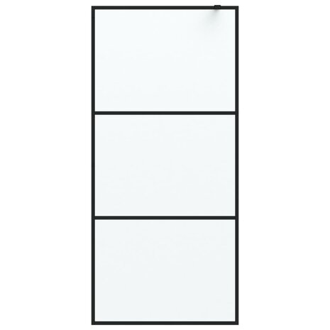 Inloopdouchewand 90x195 cm mat ESG-glas zwart 3