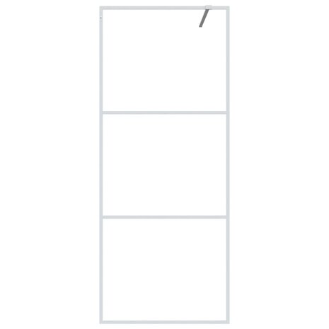 Inloopdouchewand 80x195 cm transparant ESG-glas wit 3