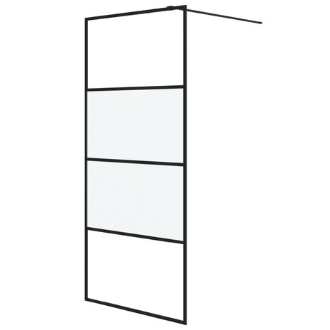 Inloopdouchewand 90x195 cm halfmat ESG-glas zwart 2