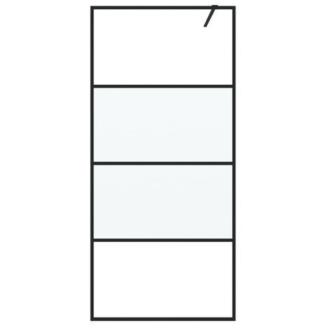Inloopdouchewand 90x195 cm halfmat ESG-glas zwart 3