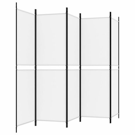 Kamerscherm met 5 panelen 250x180 cm stof wit 5