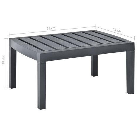 Tuintafel 78x55x38 cm kunststof antracietkleurig 5