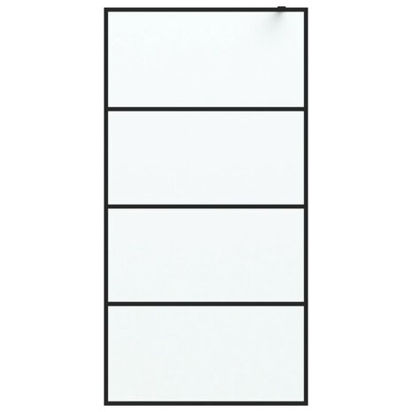 Inloopdouchewand 100x195 cm mat ESG-glas zwart 3