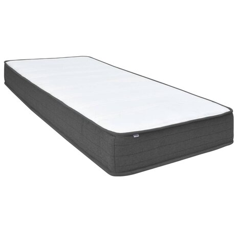 Boxspring stof donkergrijs 100x200 cm 9