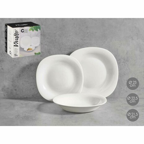 Serviesset Vivalto F-LFP95-85-90 Wit Opaal glas (2 Stuks) 3