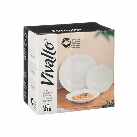Serviesset Vivalto F-LGCP105-75-85 Wit Opaal glas (2 Stuks) 4