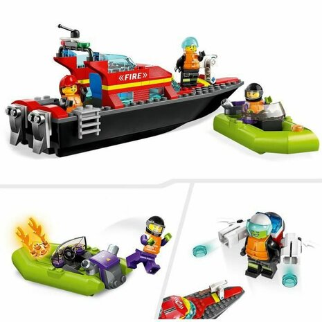 Bouwspel Lego City 60373 The firefighters&apos; rescue boat Multicolour 144 Onderdelen 4