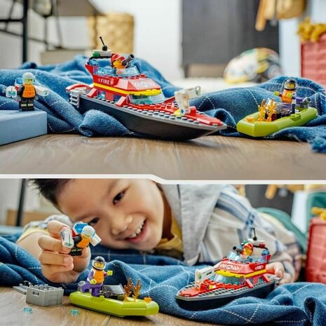 Bouwspel Lego City 60373 The firefighters&apos; rescue boat Multicolour 144 Onderdelen 5