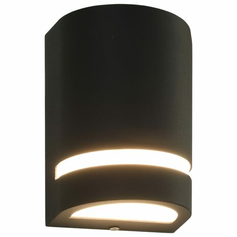 Buitenwandlampen 2 st 35 W halfrond zwart 2