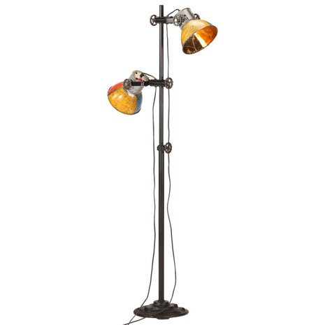 Vloerlamp met 2 lampenkappen E27 meerkleurig 1