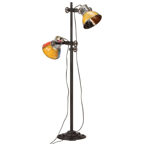 Vloerlamp met 2 lampenkappen E27 meerkleurig 3