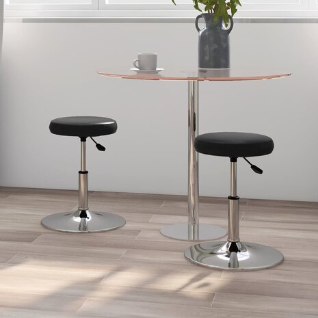 Eetkamerstoelen 2 st kunstleer zwart 1