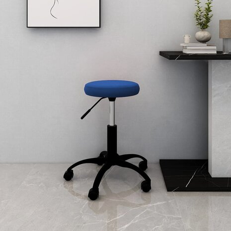 Kantoorstoel draaibaar fluweel blauw 1